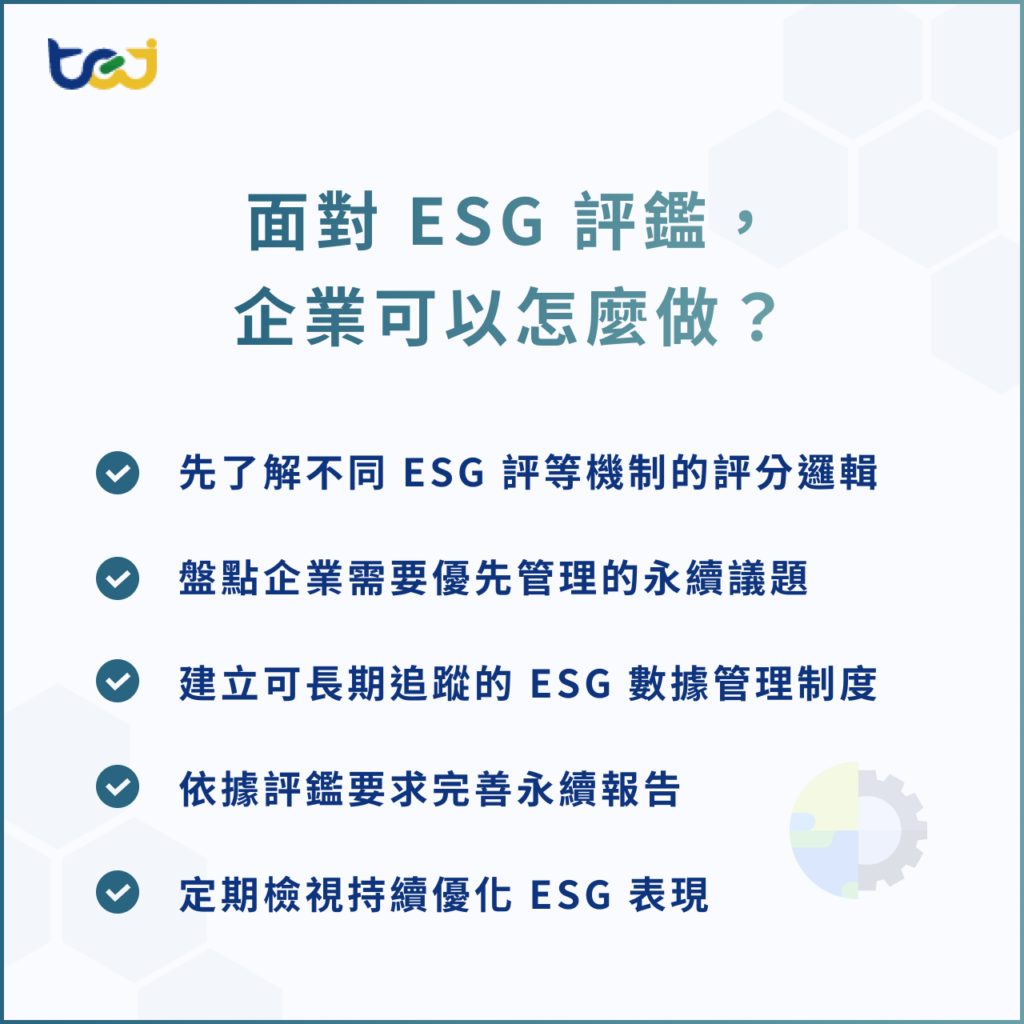 面對 ESG 評鑑，企業可以怎麼做？